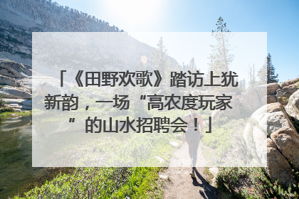 《田野欢歌》踏访上犹新韵，一场“高农度玩家”的山水招聘会！
