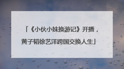《小伙小妹换游记》开播，黄子韬徐艺洋跨国交换人生