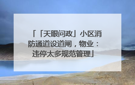 「天眼问政」小区消防通道设道闸，物业：违停太多规范管理