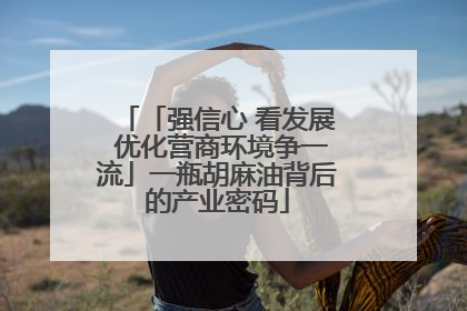 「强信心 看发展 优化营商环境争一流」一瓶胡麻油背后的产业密码