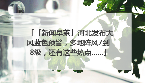 「新闻早茶」河北发布大风蓝色预警，多地阵风7到8级，还有这些热点……