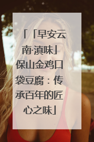 「早安云南·滇味」保山金鸡口袋豆腐：传承百年的匠心之味