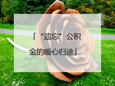 “遗忘”公积金的暖心归途