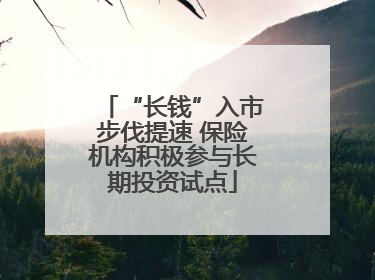 “长钱”入市步伐提速 保险机构积极参与长期投资试点