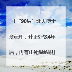 “90后”北大博士张宸珲，升正处级4年后，再有正处级新职