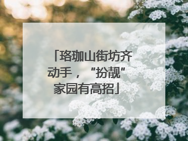 珞珈山街坊齐动手，“扮靓”家园有高招