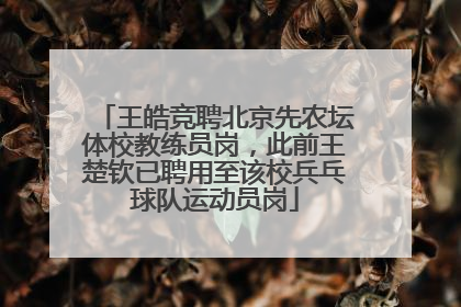 王皓竞聘北京先农坛体校教练员岗，此前王楚钦已聘用至该校兵乓球队运动员岗