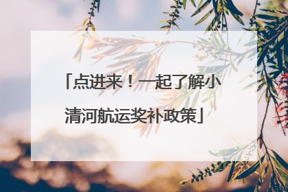 点进来！一起了解小清河航运奖补政策