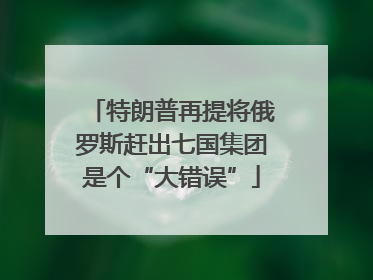 特朗普再提将俄罗斯赶出七国集团是个“大错误”