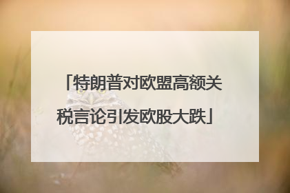 特朗普对欧盟高额关税言论引发欧股大跌