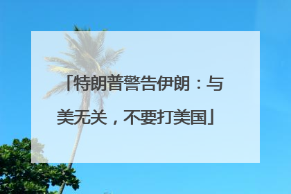 特朗普警告伊朗：与美无关，不要打美国