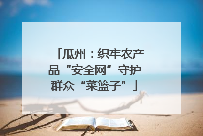 瓜州：织牢农产品“安全网”守护群众“菜篮子”