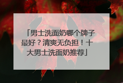 男士洗面奶哪个牌子最好？清爽无负担！十大男士洗面奶推荐