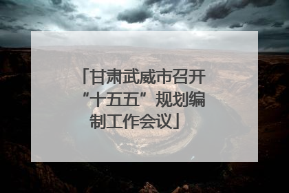 甘肃武威市召开“十五五”规划编制工作会议