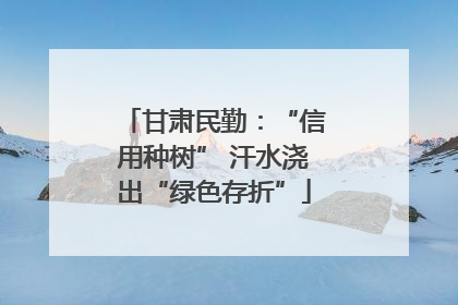 甘肃民勤：“信用种树” 汗水浇出“绿色存折”