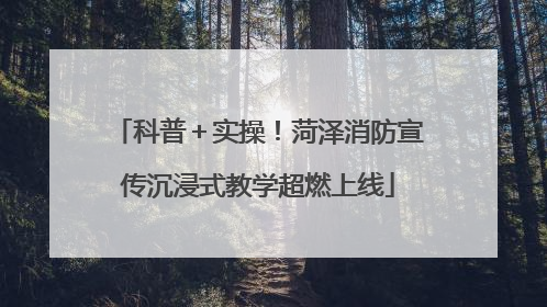 科普＋实操！菏泽消防宣传沉浸式教学超燃上线