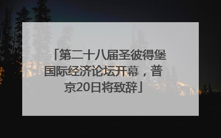 第二十八届圣彼得堡国际经济论坛开幕，普京20日将致辞