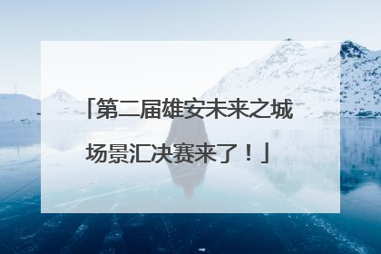 第二届雄安未来之城场景汇决赛来了！