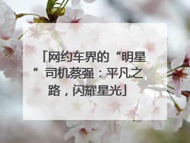 网约车界的“明星”司机蔡强：平凡之路，闪耀星光