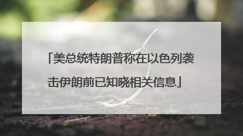 美总统特朗普称在以色列袭击伊朗前已知晓相关信息