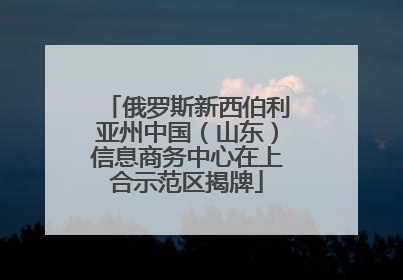 俄罗斯新西伯利亚州中国（山东）信息商务中心在上合示范区揭牌