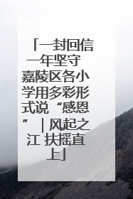 一封回信一年坚守 嘉陵区各小学用多彩形式说“感恩”｜风起之江 扶摇直上