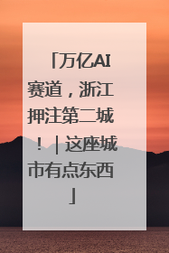 万亿AI赛道，浙江押注第二城！｜这座城市有点东西
