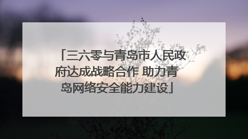 三六零与青岛市人民政府达成战略合作 助力青岛网络安全能力建设