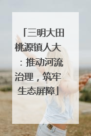 三明大田桃源镇人大：推动河流治理，筑牢生态屏障