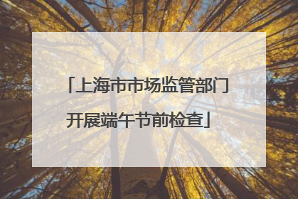 上海市市场监管部门开展端午节前检查