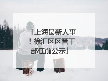 上海最新人事！徐汇区区管干部任前公示