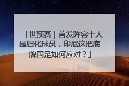 世预赛｜首发阵容十人是归化球员，印尼这把底牌国足如何应对？