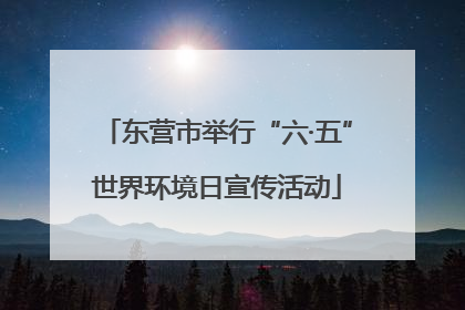 东营市举行“六·五”世界环境日宣传活动