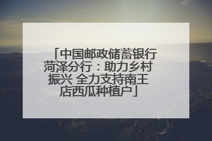 中国邮政储蓄银行菏泽分行：助力乡村振兴 全力支持南王店西瓜种植户