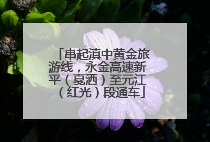 串起滇中黄金旅游线，永金高速新平（戛洒）至元江（红光）段通车