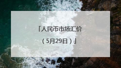人民币市场汇价（5月29日）