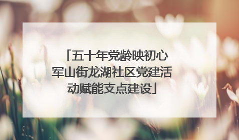 五十年党龄映初心 军山街龙湖社区党建活动赋能支点建设