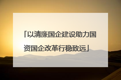 以清廉国企建设助力国资国企改革行稳致远