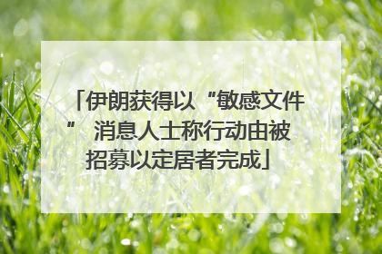 伊朗获得以“敏感文件” 消息人士称行动由被招募以定居者完成