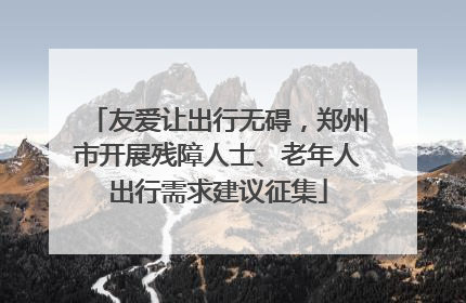 友爱让出行无碍，郑州市开展残障人士、老年人出行需求建议征集