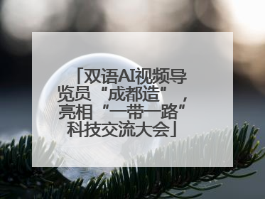 双语AI视频导览员“成都造”，亮相“一带一路”科技交流大会
