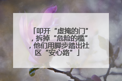 叩开“虚掩的门”，拆掉“危险的槛”，他们用脚步踏出社区“安心路”