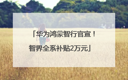 华为鸿蒙智行官宣！智界全系补贴2万元