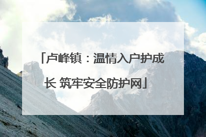 卢峰镇：温情入户护成长 筑牢安全防护网