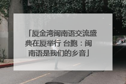 厦金湾闽南语交流盛典在厦举行 台胞：闽南语是我们的乡音