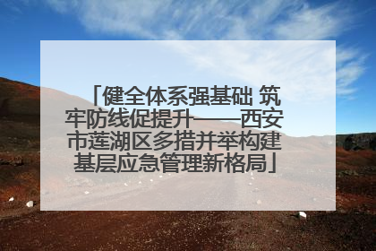 健全体系强基础 筑牢防线促提升——西安市莲湖区多措并举构建基层应急管理新格局