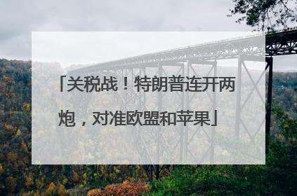 关税战！特朗普连开两炮，对准欧盟和苹果
