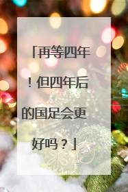 再等四年！但四年后的国足会更好吗？