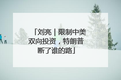刘亮｜限制中美双向投资，特朗普断了谁的路