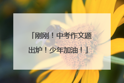 刚刚！中考作文题出炉！少年加油！